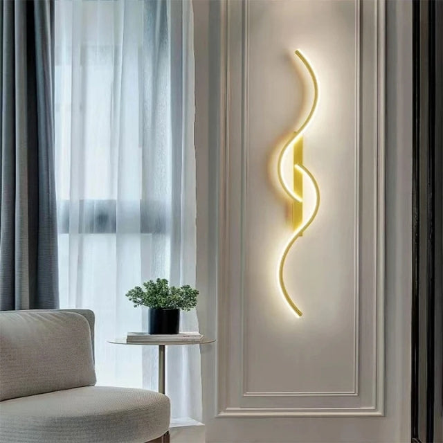 Elegant wave - modern dimbar LED-vägglampa