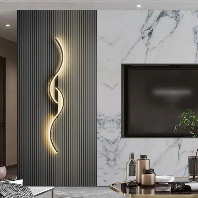 Elegant wave - modern dimbar LED-vägglampa