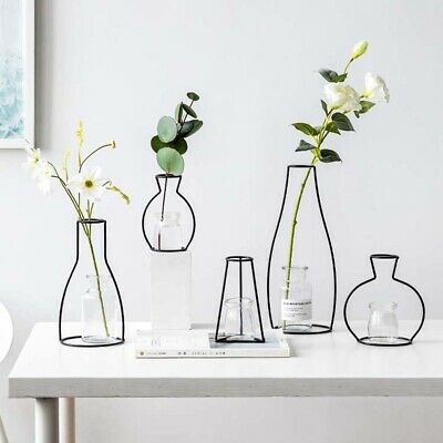 Ivy moderna geometriska glasvaser med metallramar