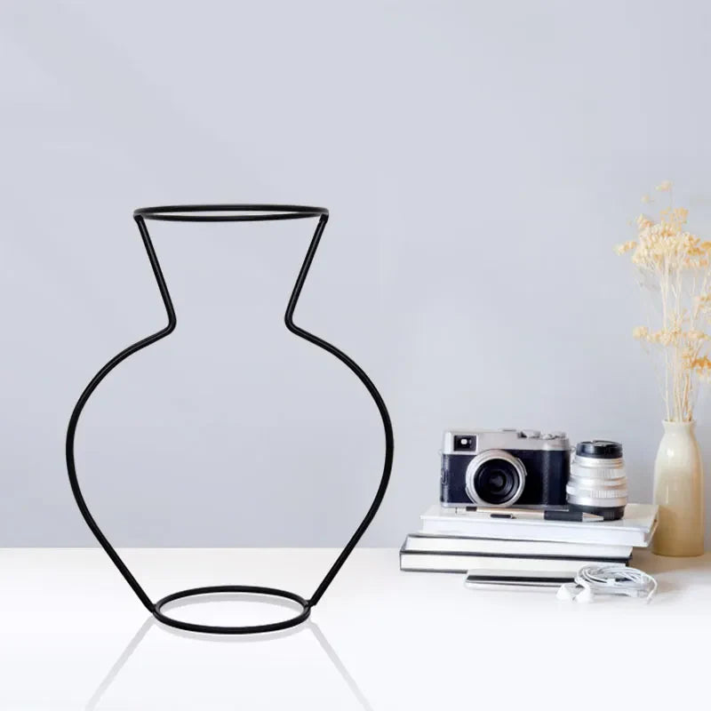 Ivy moderna geometriska glasvaser med metallramar