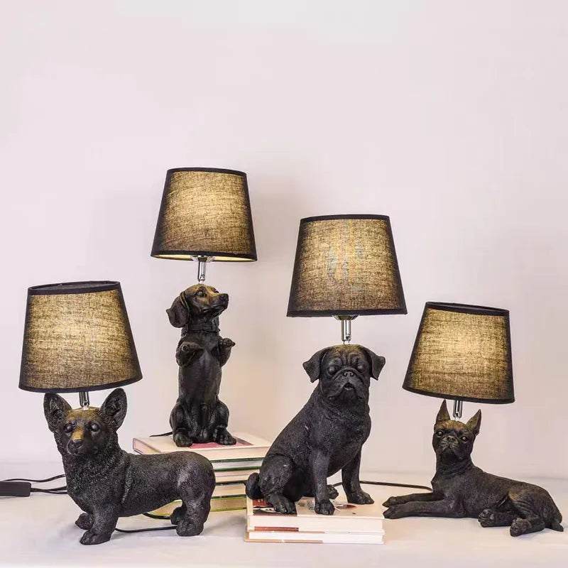 DogArtGleam - Art Deco bordslampa Puppy