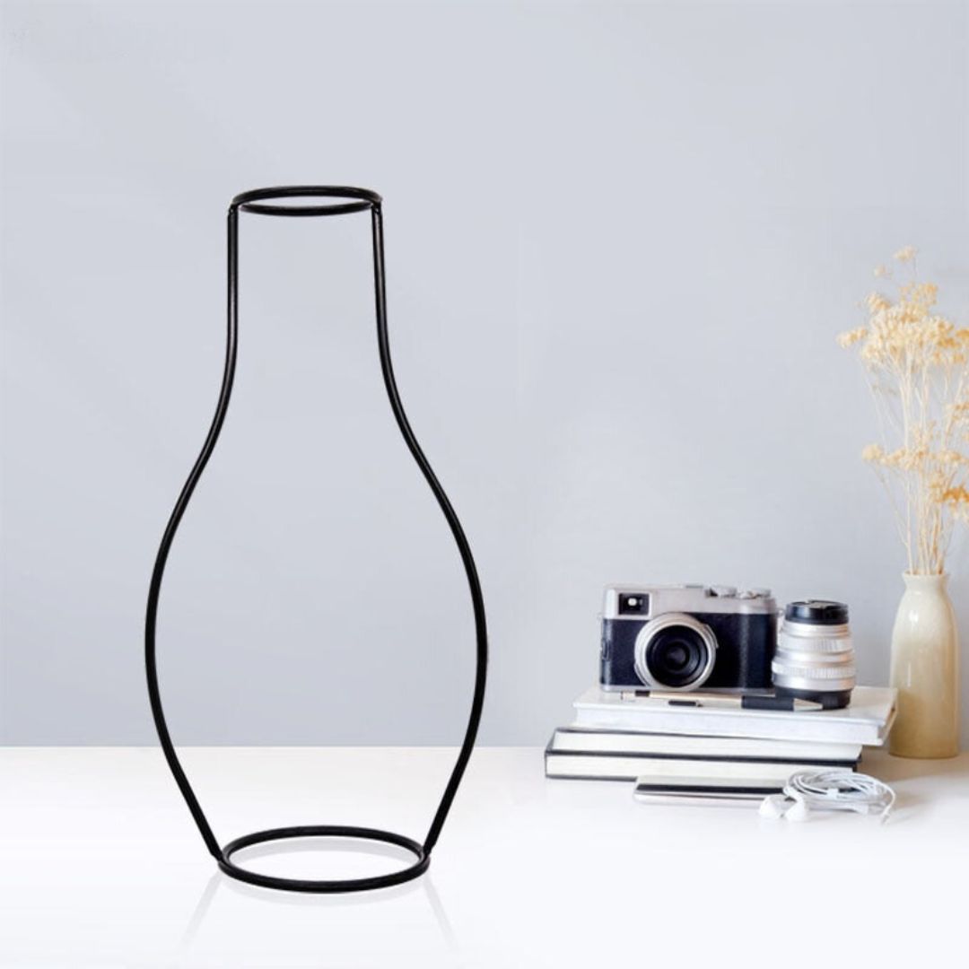 Ivy moderna geometriska glasvaser med metallramar